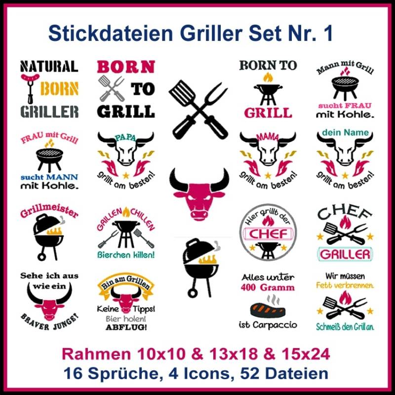 Stickdatei Rock Queen Griller Set 1 von Stoffe Hemmers