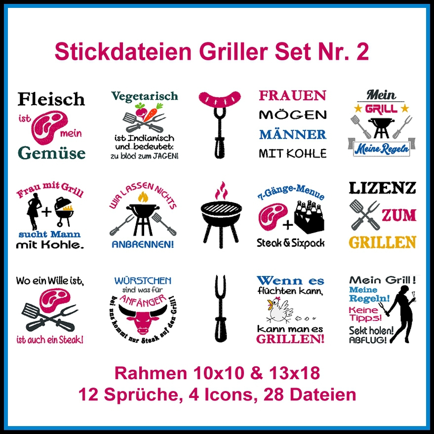 Stickdatei Rock Queen Griller Set 2 von Stoffe Hemmers