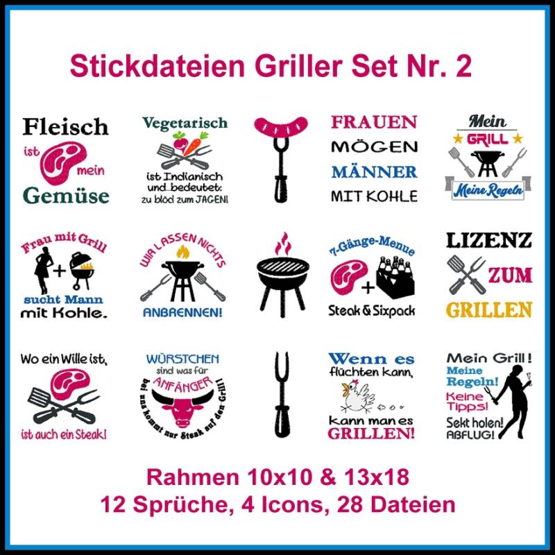 Stickdatei Rock Queen Griller Set 2 von Stoffe Hemmers