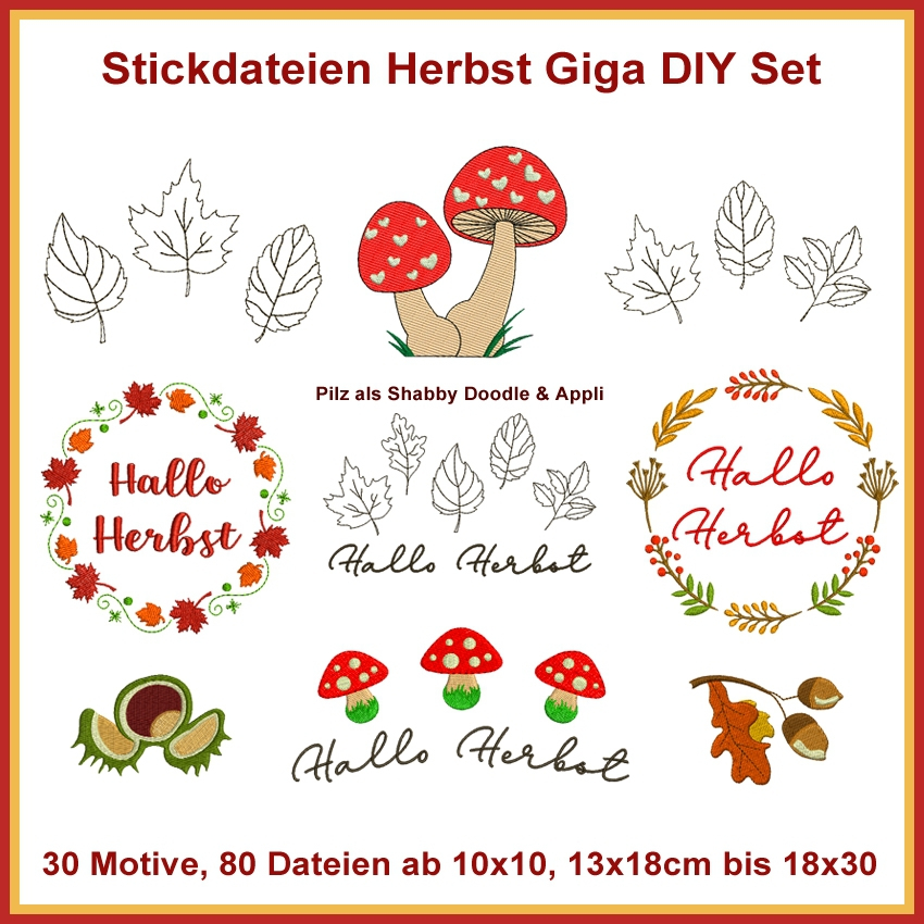 Stickdatei Rock Queen Herbst Giga Set von Stoffe Hemmers