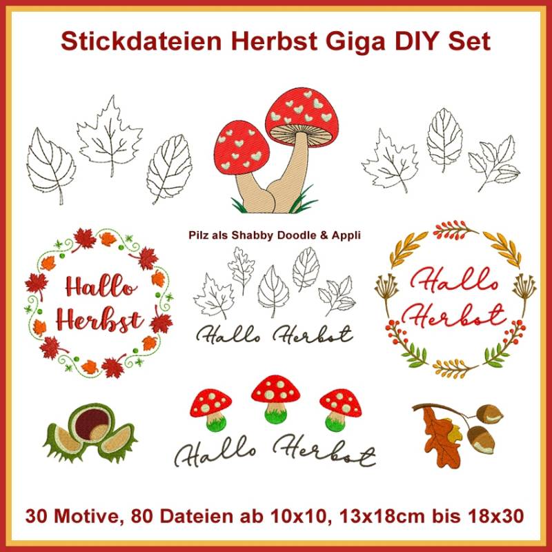 Stickdatei Rock Queen Herbst Giga Set von Stoffe Hemmers