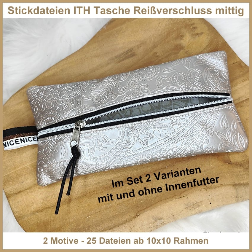 Stickdatei Rock Queen ITH Tasche mit Reißverschluss Mitte von Stoffe Hemmers