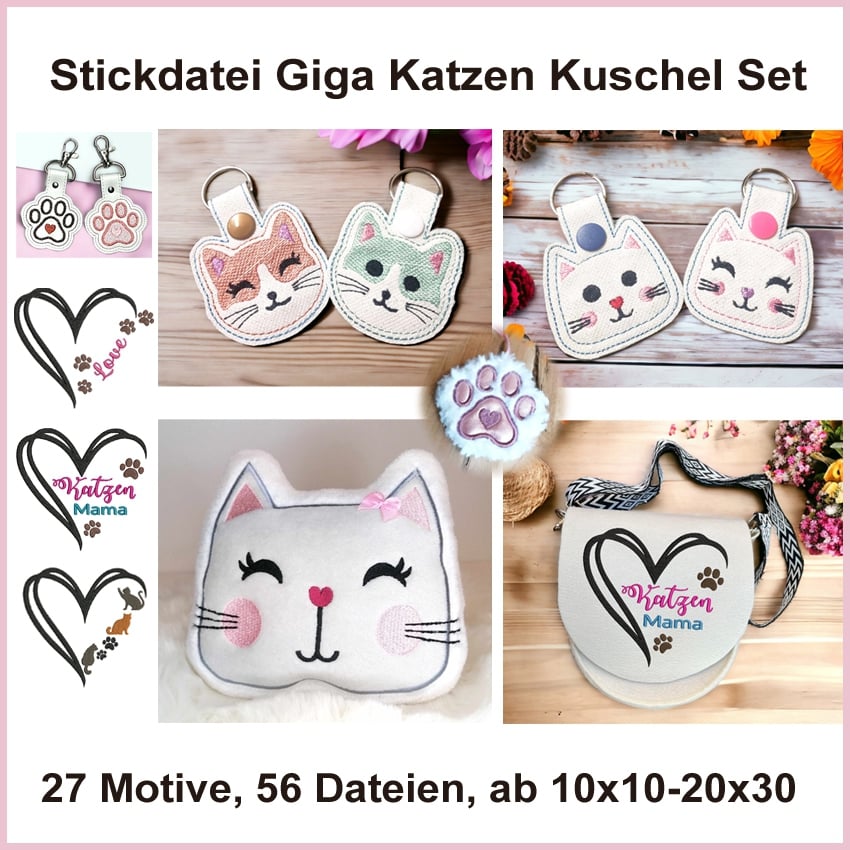 Stickdatei Rock Queen Katzen Kuschel Set von Stoffe Hemmers