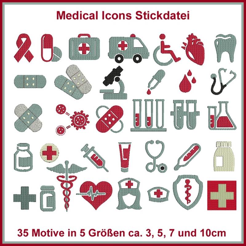 Stickdatei Rock Queen Medical Icons von Stoffe Hemmers