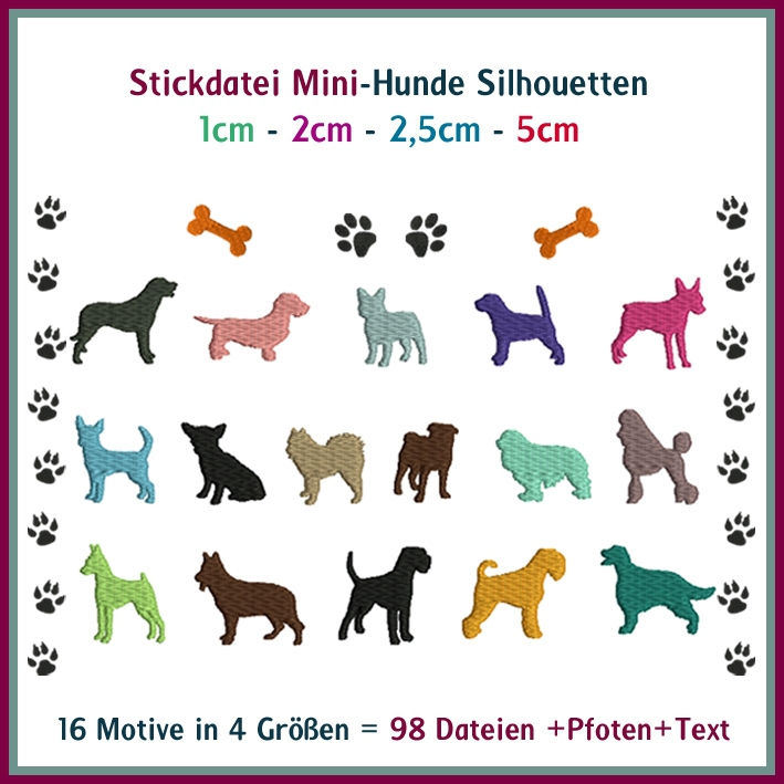 Stickdatei Rock Queen Mini-Hunde von Stoffe Hemmers