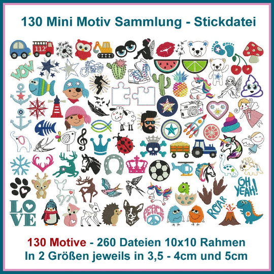 Stickdatei Rock Queen Mini Motiv Sammlung von Stoffe Hemmers