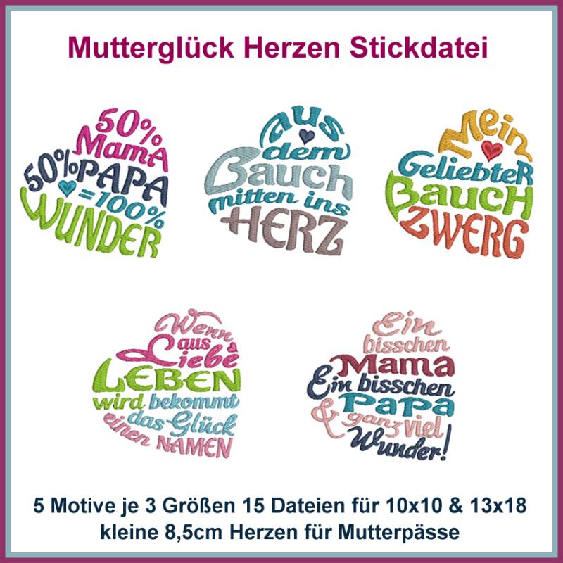 Stickdatei Rock Queen Mutterglück von Stoffe Hemmers