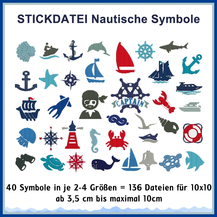 Stickdatei Rock Queen Nautische Symbole von Stoffe Hemmers