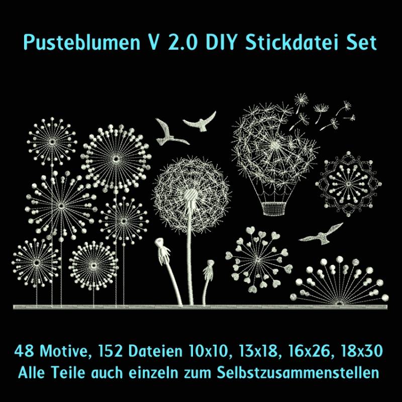 Stickdatei Rock Queen Pusteblumen Version 2.0 von Stoffe Hemmers