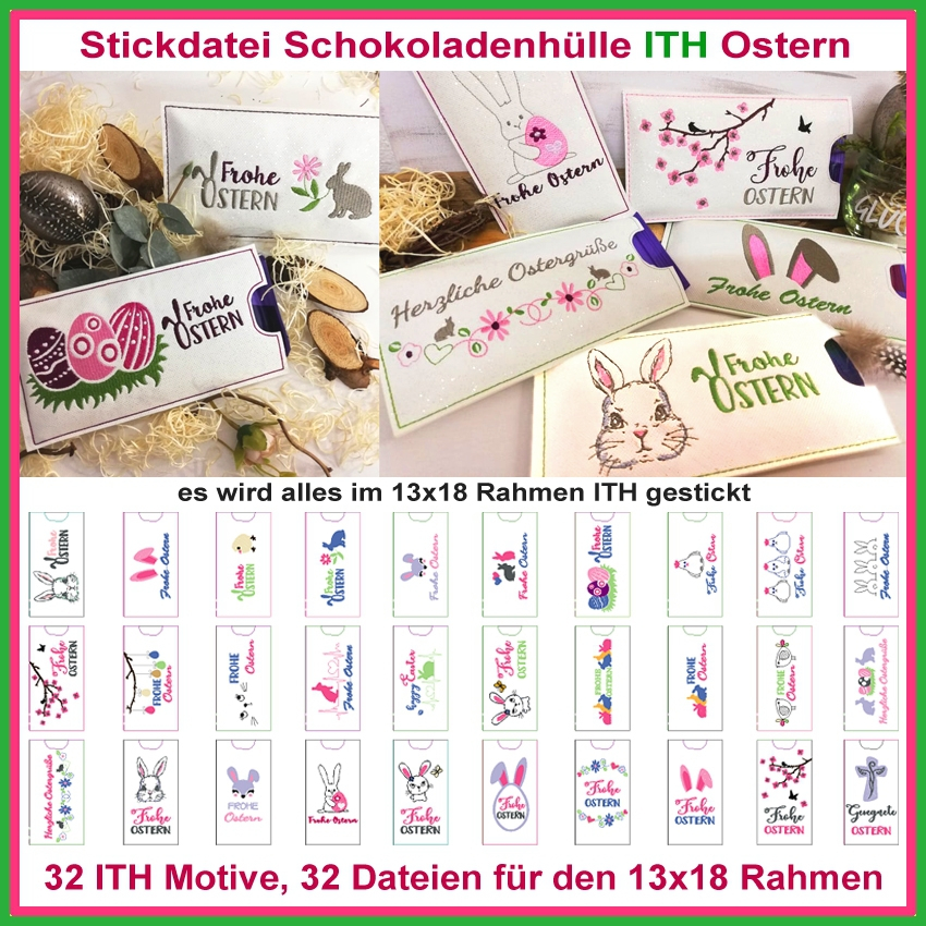 Stickdatei Rock Queen Schokohüllen Ostern von Stoffe Hemmers