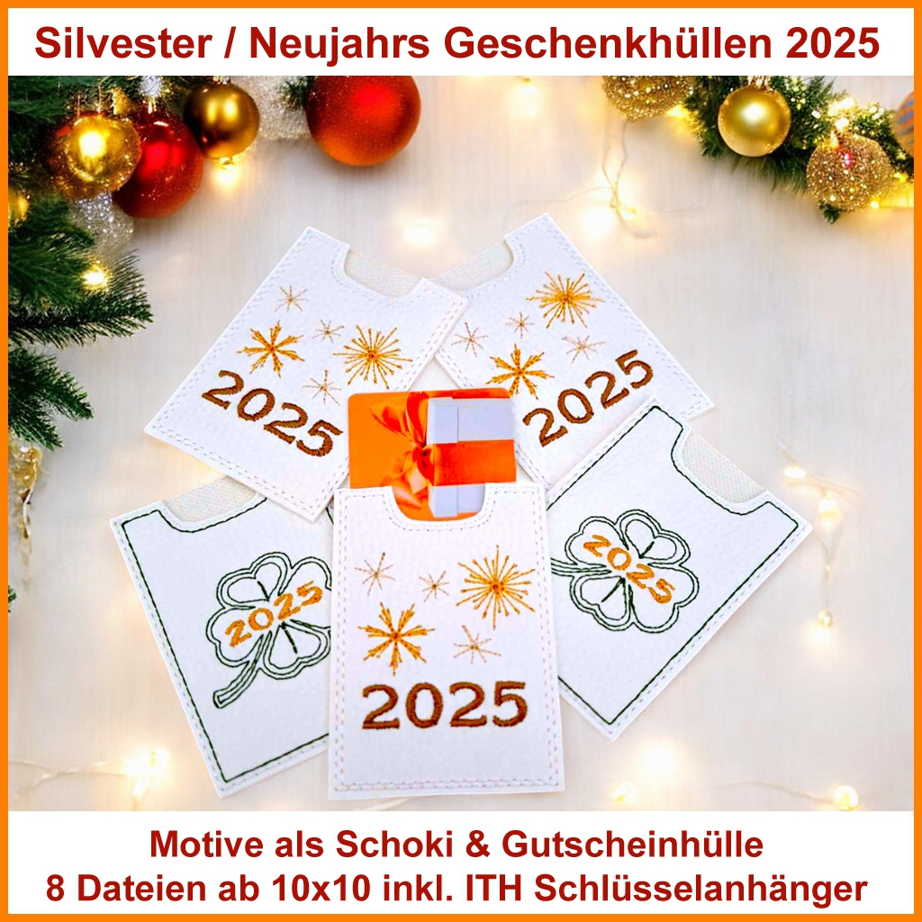 Stickdatei Rock Queen Silvester / Neujahrs Geschenkhüllen 2025 von Stoffe Hemmers