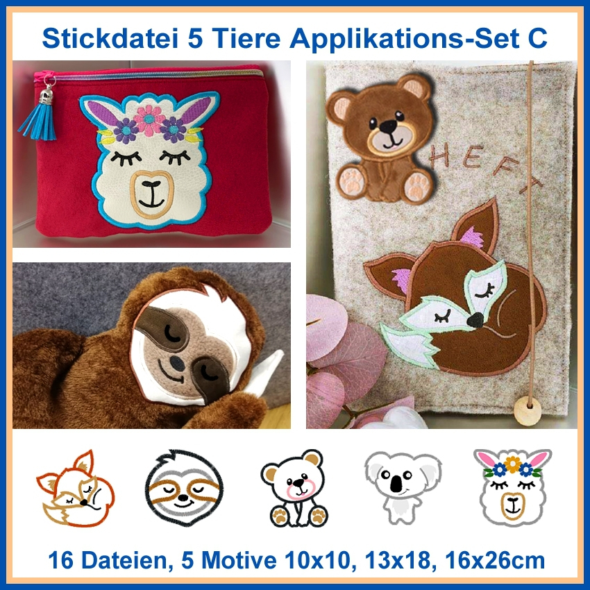 Stickdatei Rock Queen Tier Applis Set C von Stoffe Hemmers