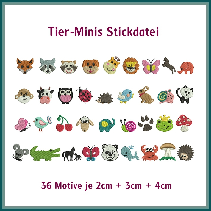 Stickdatei Rock Queen Tier Minis von Stoffe Hemmers