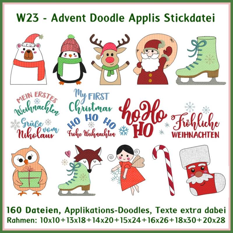 Stickdatei Rock Queen W23 Advent Applis von Stoffe Hemmers