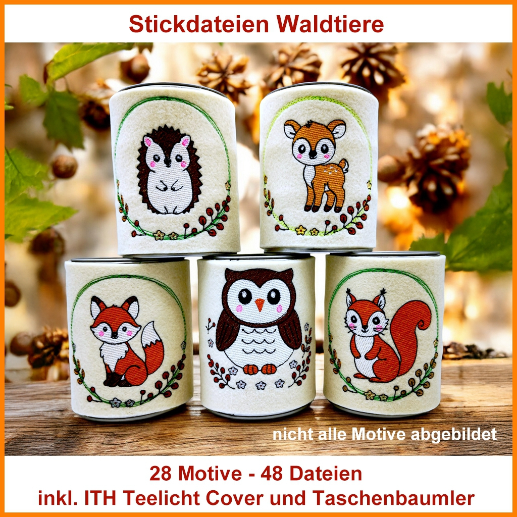 Stickdatei Rock Queen Waldtierset von Stoffe Hemmers