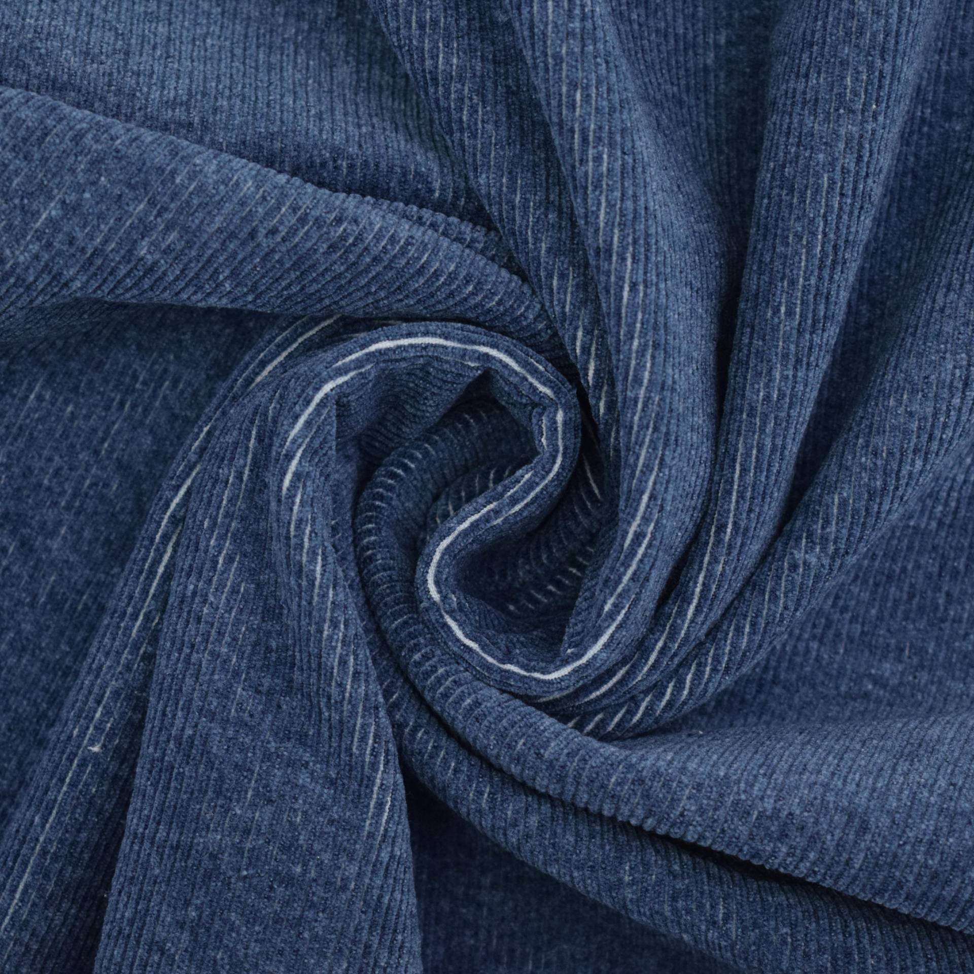 Stretch Cord Denim, blau von Stoffe Hemmers