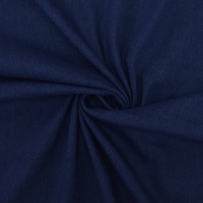 Stretch-Jeansstoff Uni, mittelblau von Stoffe Hemmers