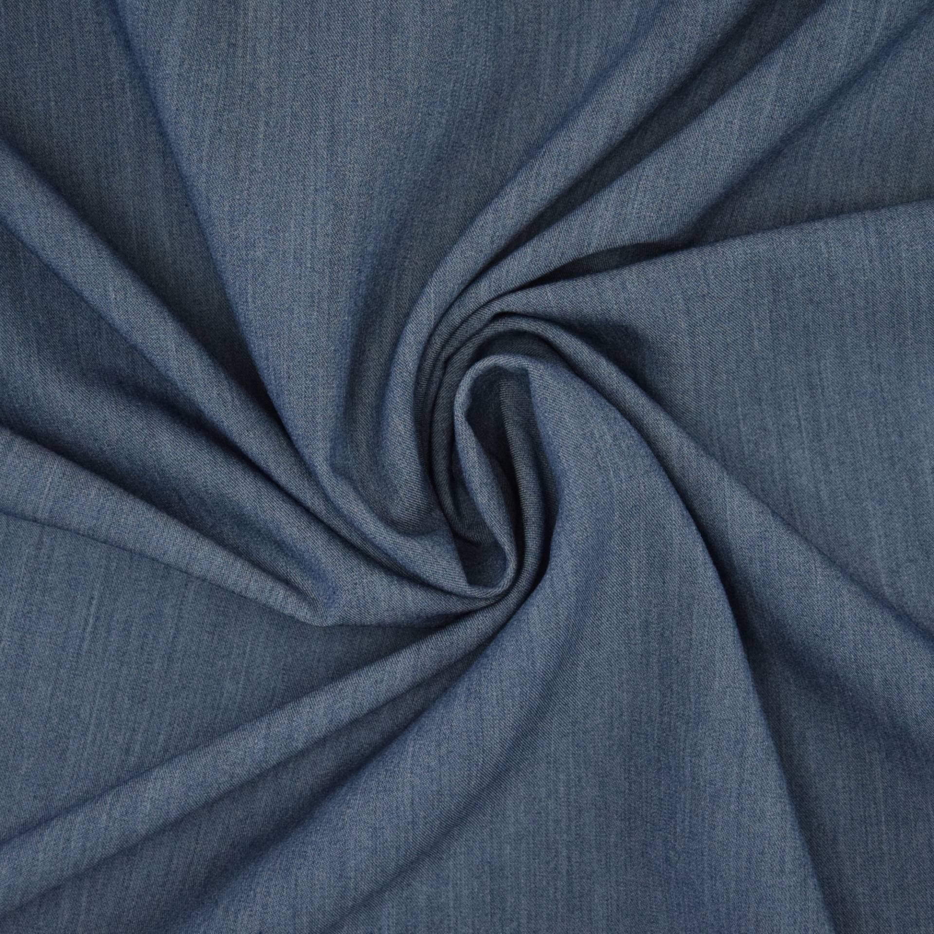 Stretch Twill, jeansblau meliert von Stoffe Hemmers