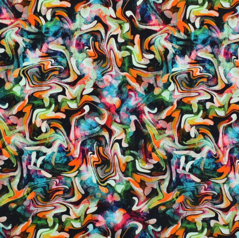 Stretch Twill Psychedelic Art, multicolor von Stoffe Hemmers