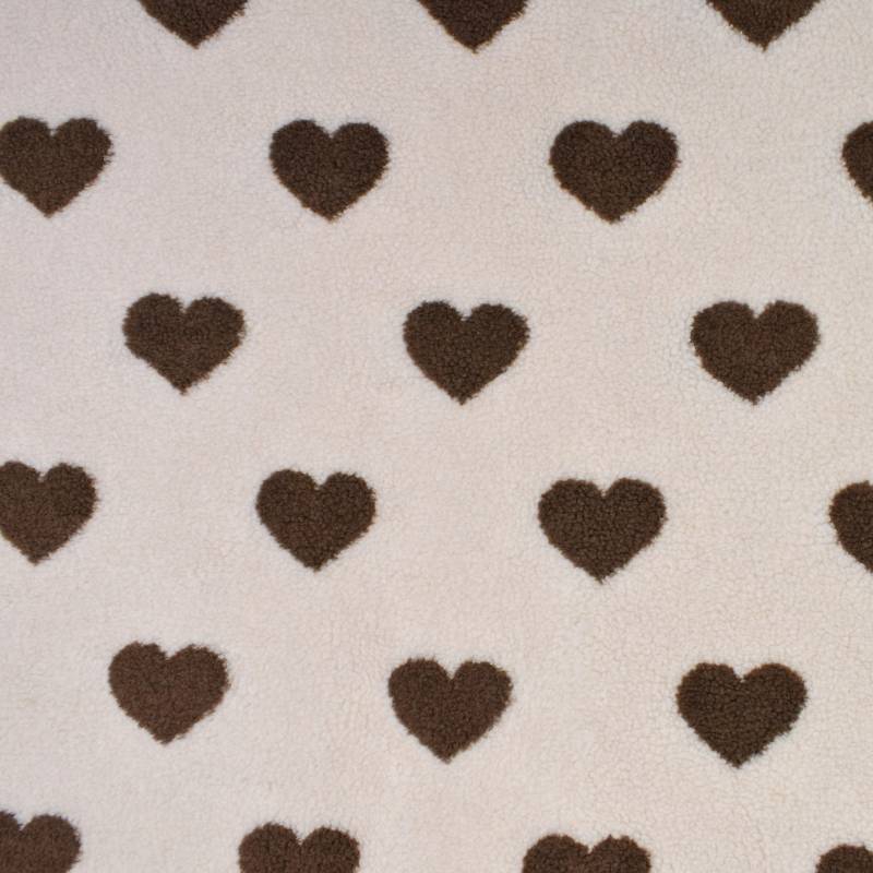 Teddyplüsch Hearts, creme von Stoffe Hemmers