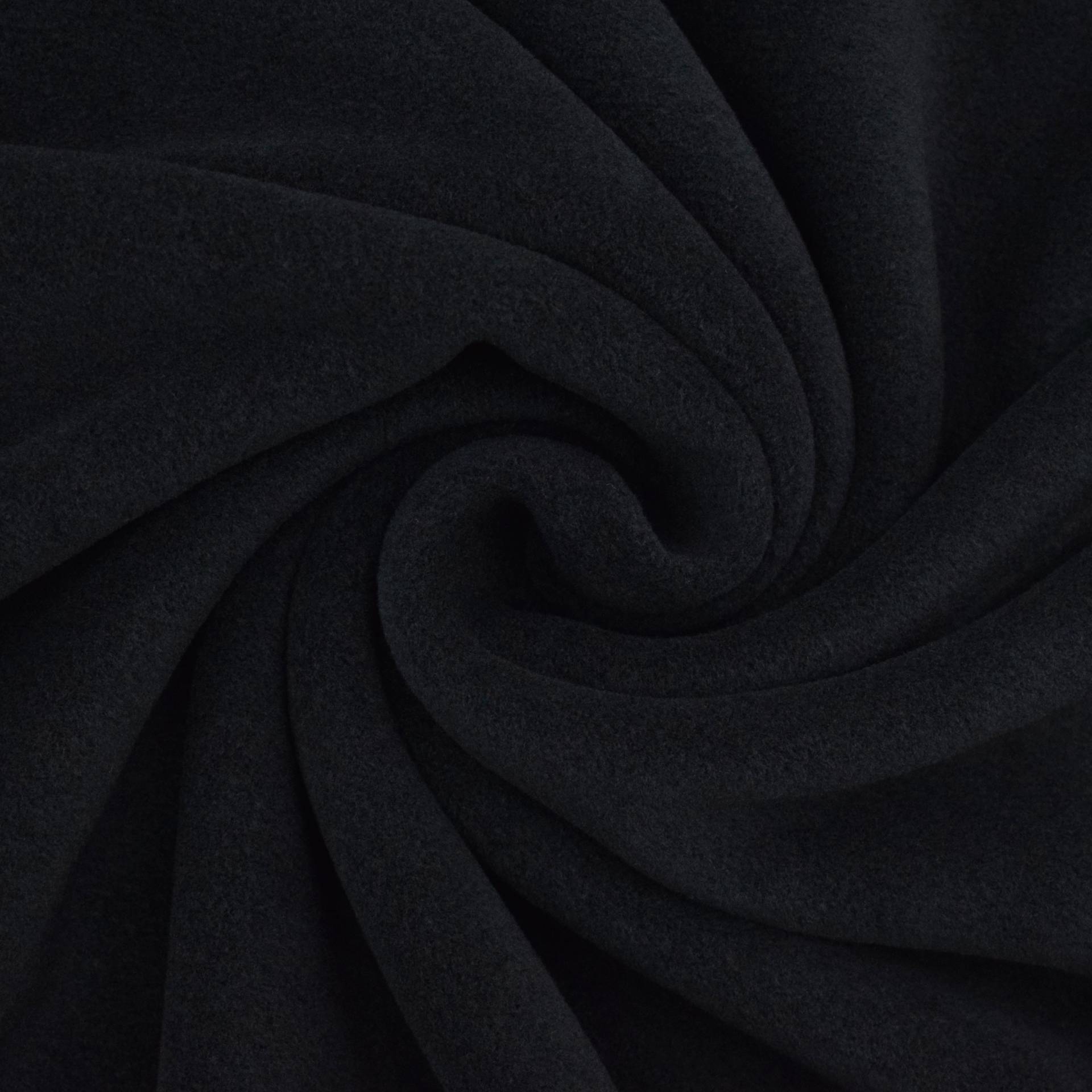 Viskose Edelfleece uni, schwarz von Stoffe Hemmers