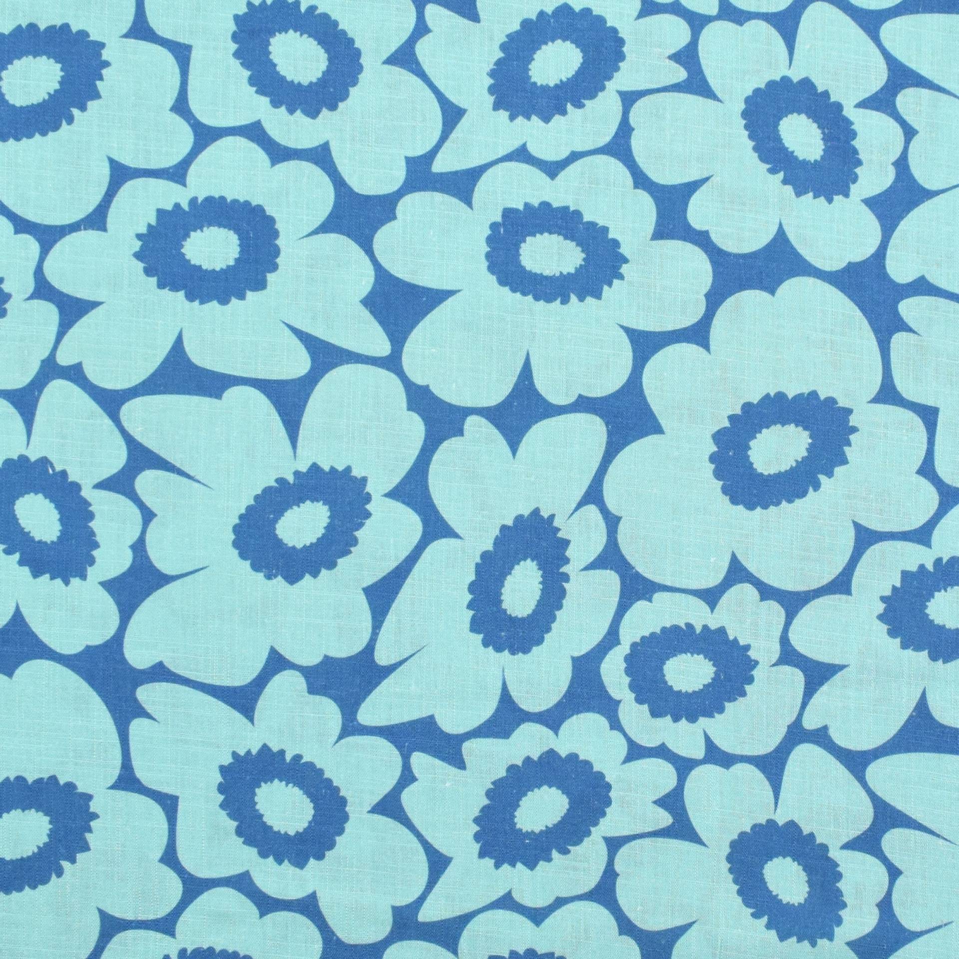 Viskose Leinen Big Flowers, blau Viskose Leinen Big Flowers, blau von Stoffe Hemmers
