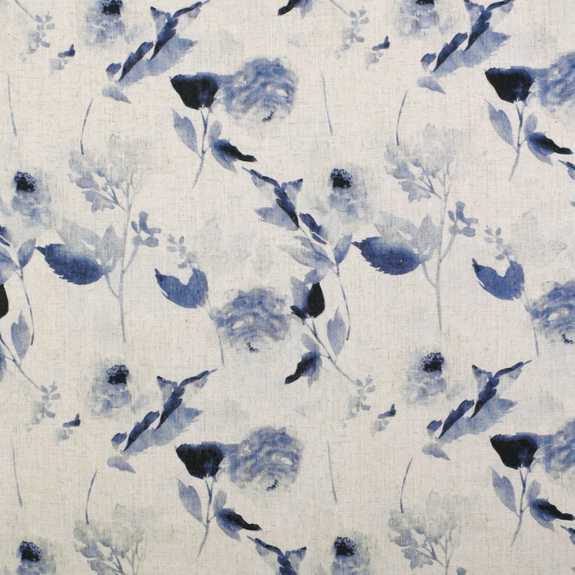 Viskose Leinen Flower Rain, blau Viskose Leinen Flower Rain, blau von Stoffe Hemmers