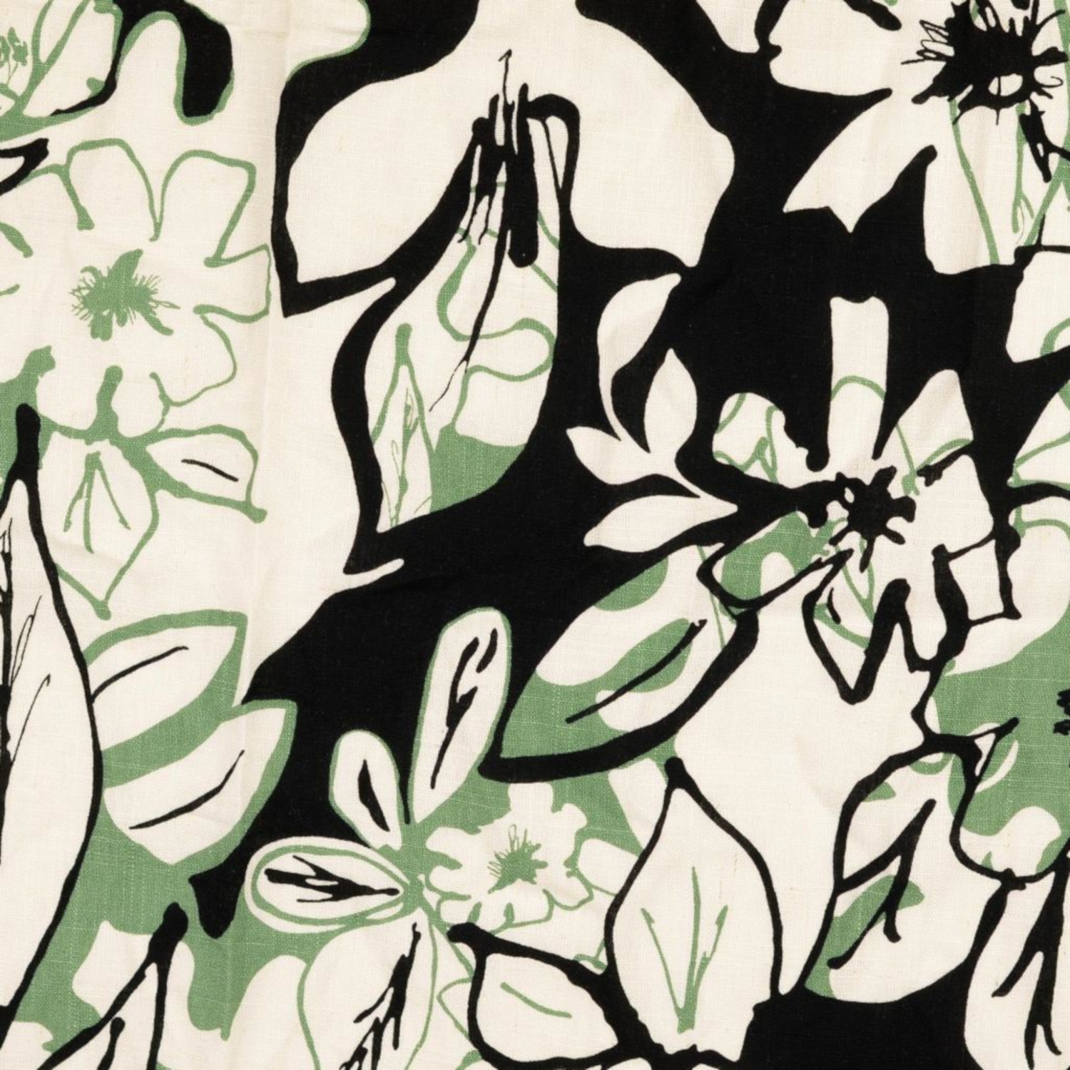 Viskose Leinen Flower Shadows, mint Viskose Leinen Flower Shadows, mint von Stoffe Hemmers