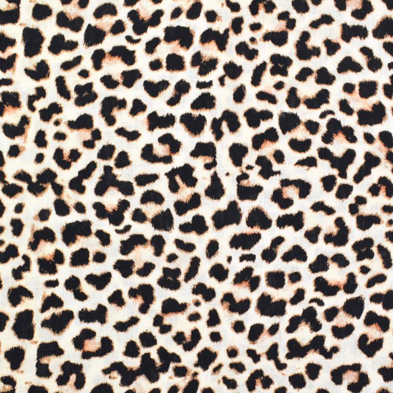 Viskose Leinen Leopard, vanille von Stoffe Hemmers