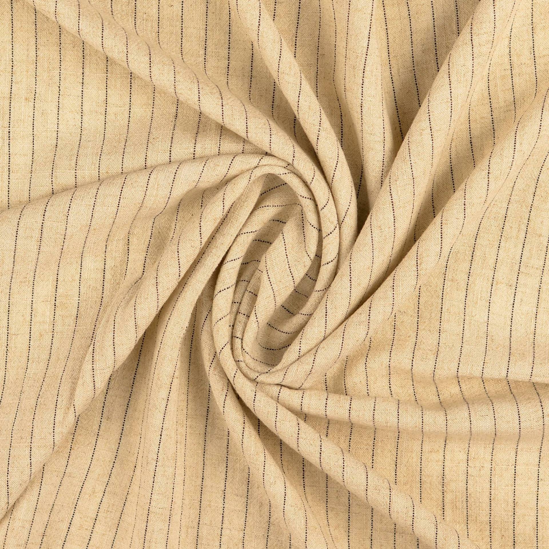 Viskose Leinen Mix Stripes, beige von Stoffe Hemmers