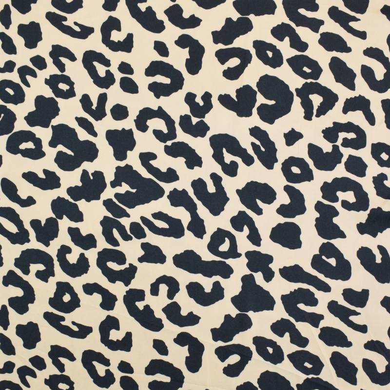 Viskose Satin Leopard, beige von Stoffe Hemmers