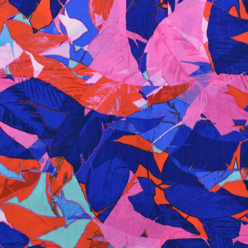 Viskosestoff Abstract Leaves, blau von Stoffe Hemmers