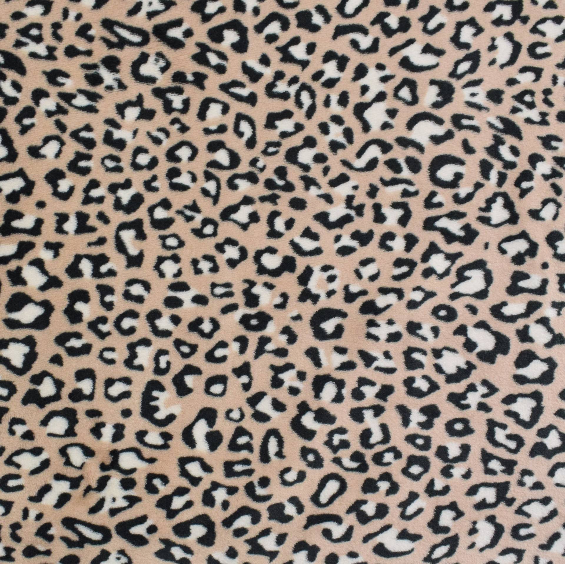 Wellnessfleece Animal Print, beige von Stoffe Hemmers