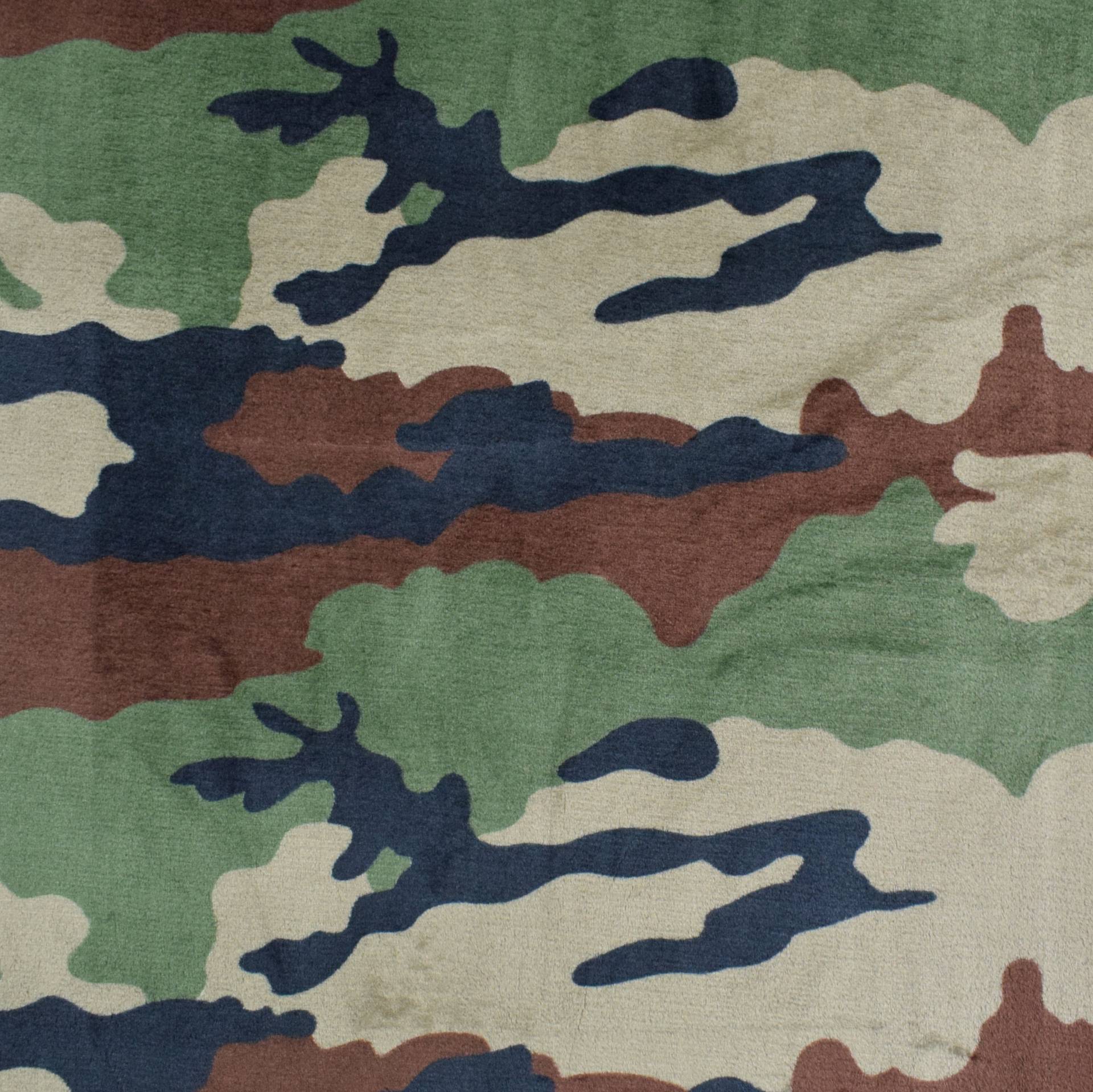 Wellnessfleece Camouflage, grün von Stoffe Hemmers