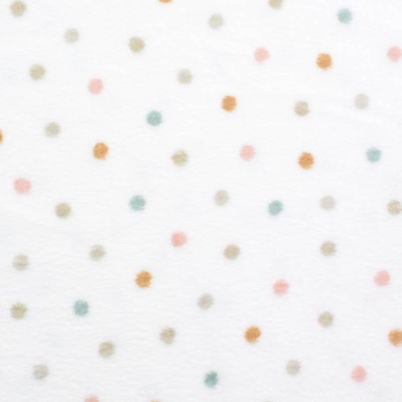 Wellnessfleece Little Dots, weiß von Stoffe Hemmers