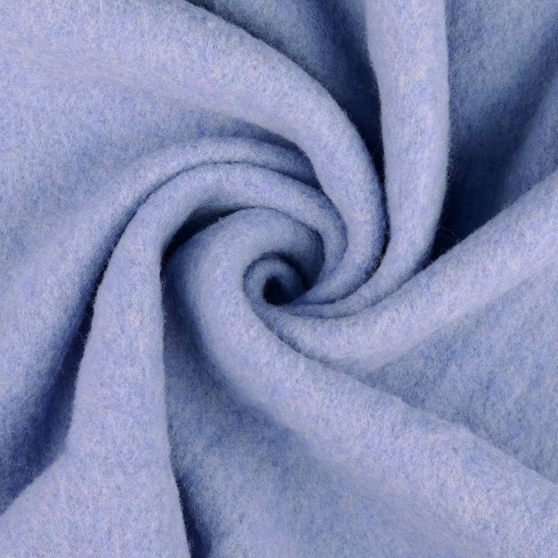 Wollfleece uni, hellblau von Stoffe Hemmers