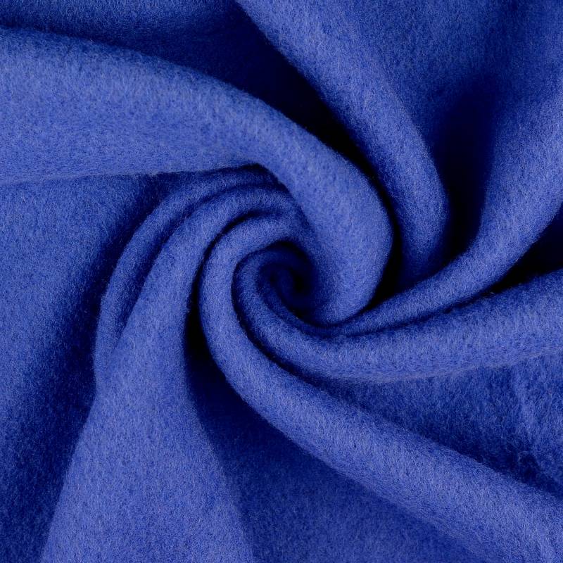 Wollfleece uni, royalblau von Stoffe Hemmers