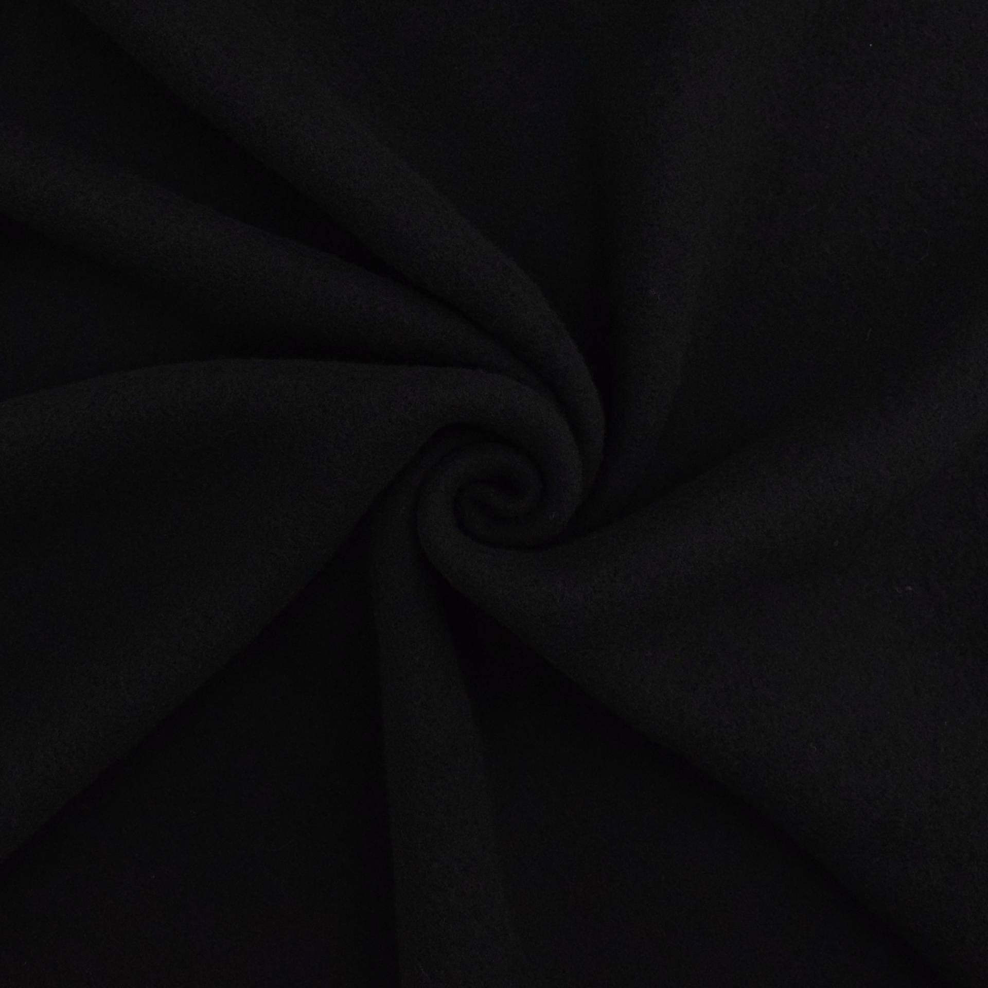 Wollfleece uni, schwarz von Stoffe Hemmers