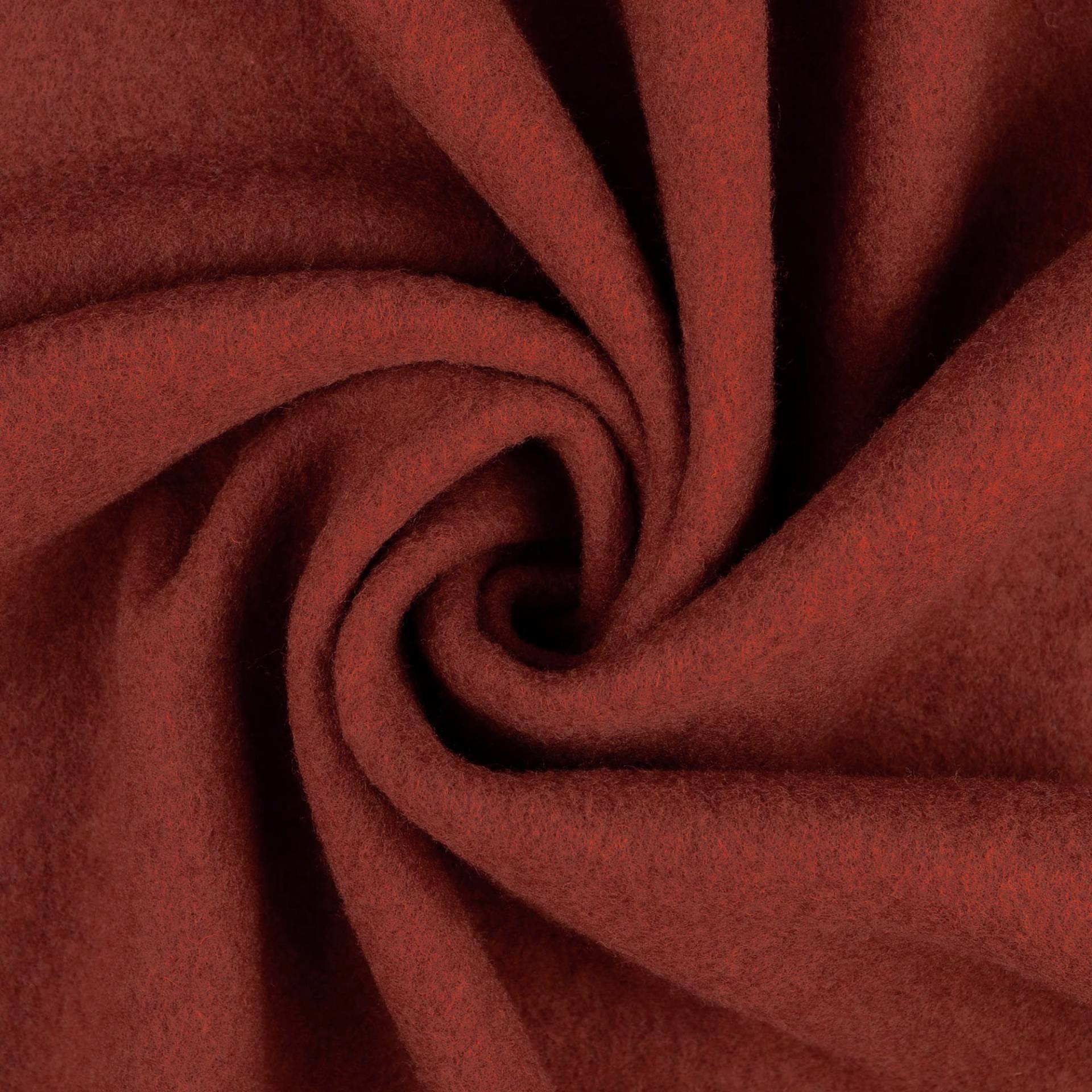 Wollfleece uni, terracotta von Stoffe Hemmers