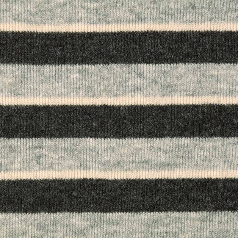 Wollstrickstoff Colour Stripes, grau von Stoffe Hemmers