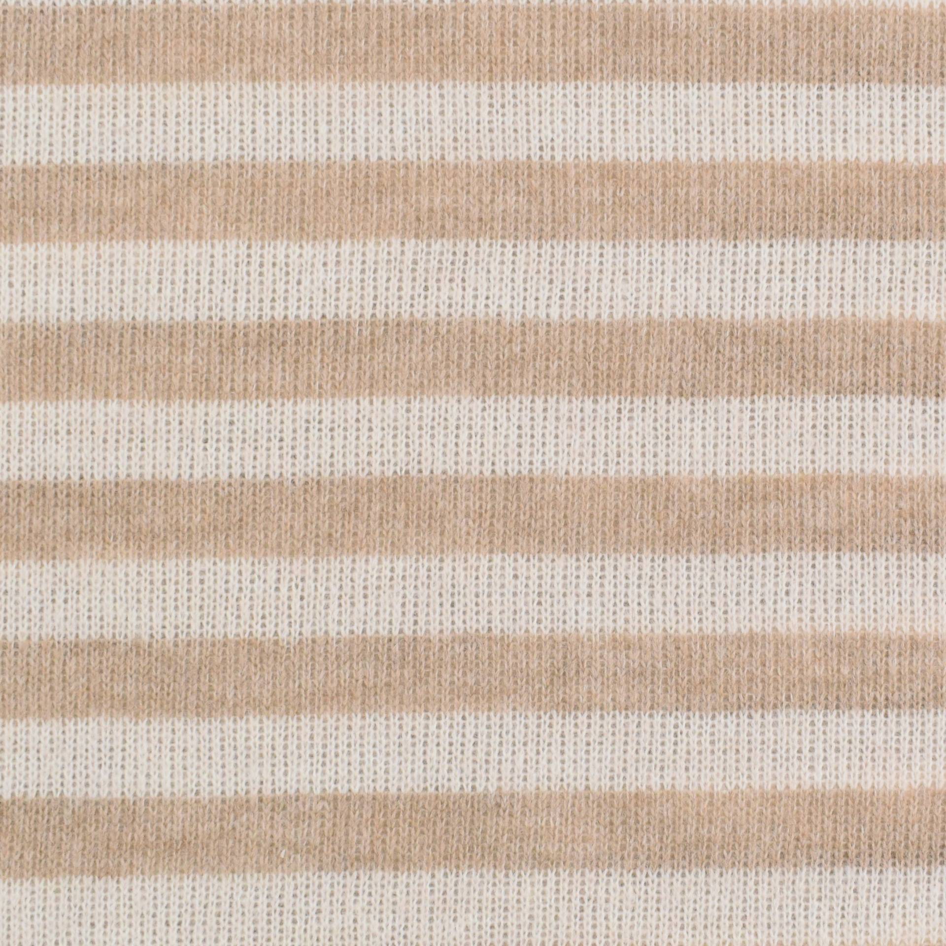 Wollstrickstoff Stripes, beige von Stoffe Hemmers