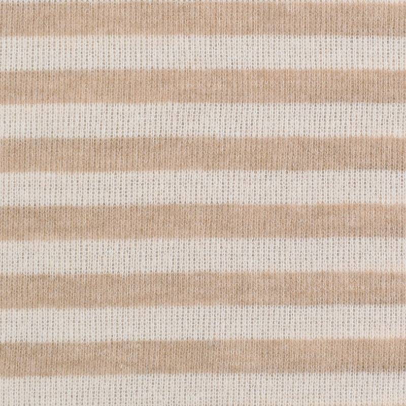 Wollstrickstoff Stripes, beige von Stoffe Hemmers