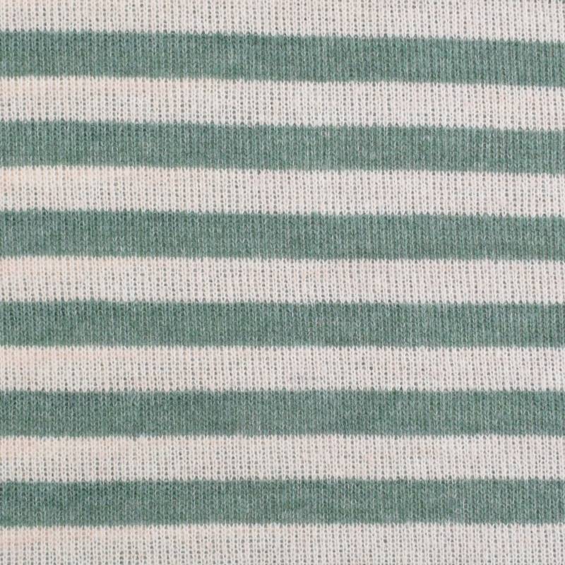 Wollstrickstoff Stripes, grün von Stoffe Hemmers