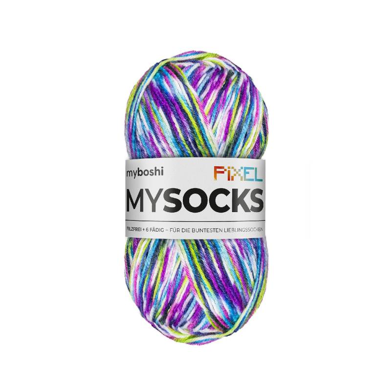 myboshi mysocks Pixel 6-fädige Sockenwolle Dotty 150g, violett-blau von Stoffe Hemmers