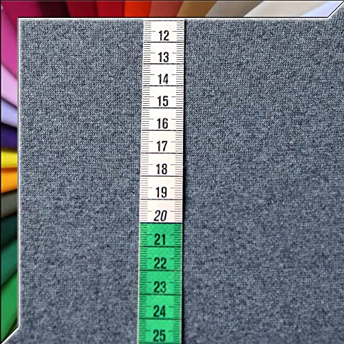 Bündchenstoff Schlauchware XXL Breite 140 cm - ca. 60 Farben Bündchenware in Feinstrick - OEKO-TEX® Standard 100 - ab 25 cm Länge Farbe Rauchblau Melange von Stoffe Kudellino