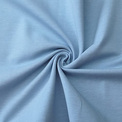 Jersey Stoff Uni - Hochwertiger Baumwolljersey - Meterware, 220g/m², Öko-Tex Standard 100 - Jerseystoffe ab 25 cm Länge Farbe Hellblau von Stoffe Kudellino