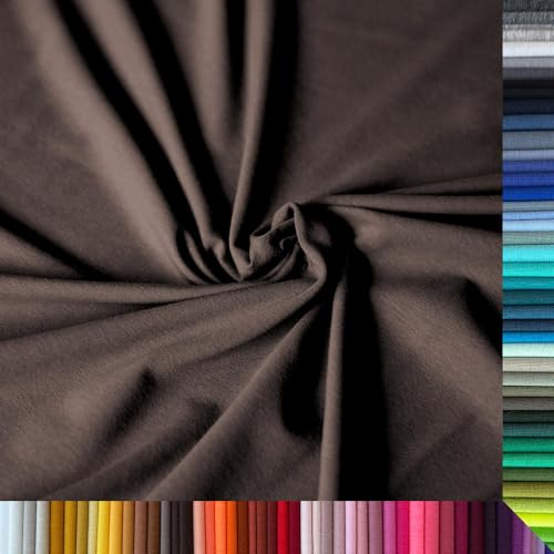 Jersey Stoff Uni - Hochwertiger Baumwolljersey - Meterware, 220g/m², Öko-Tex Standard 100 - Jerseystoffe ab 25 cm Länge Farbe Schokobraun Jersey Stoff Uni - Hochwertiger Baumwolljersey - Meterware, 220g/m², Öko-Tex Standard 100 - Jerseystoffe ab 25 cm Länge Farbe Schokobraun von Stoffe Kudellino