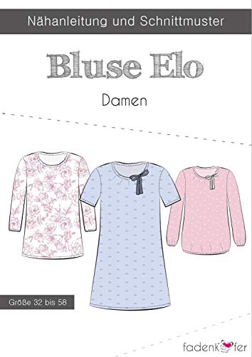 Schnittmuster Fadenkäfer Bluse Elo Damen Gr.32-58 Papierschnittmuster von Stoffe Werning