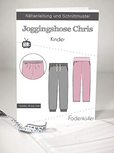 Schnittmuster Fadenkäfer Jogginghose Chris Kinder Gr. 74 bis 164 Papierschnittmuster von Stoffe Werning