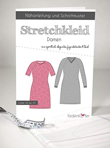 Schnittmuster Fadenkäfer Stretchkleid Damen Gr.32-44 Papierschnittmuster von Stoffe Werning